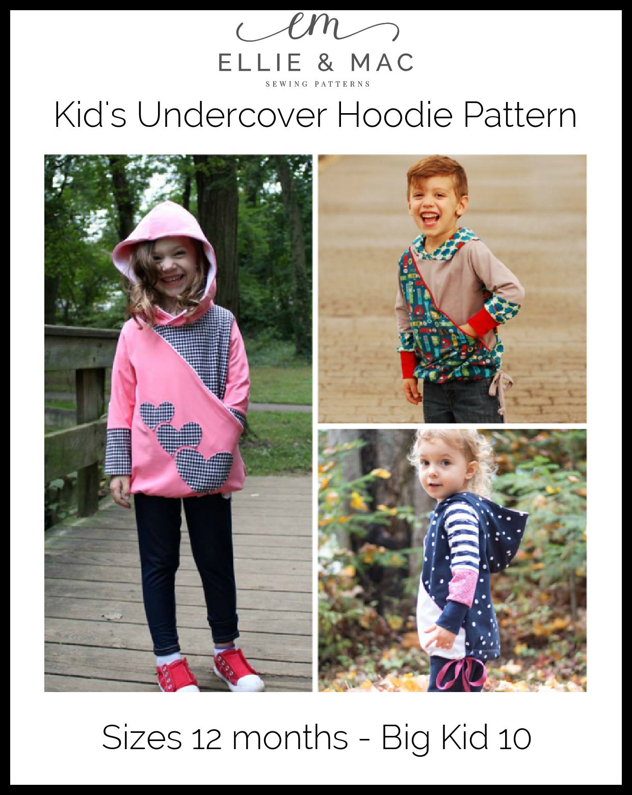 Kids Undercover Hoodie Sewing Pattern - Clearance Sale