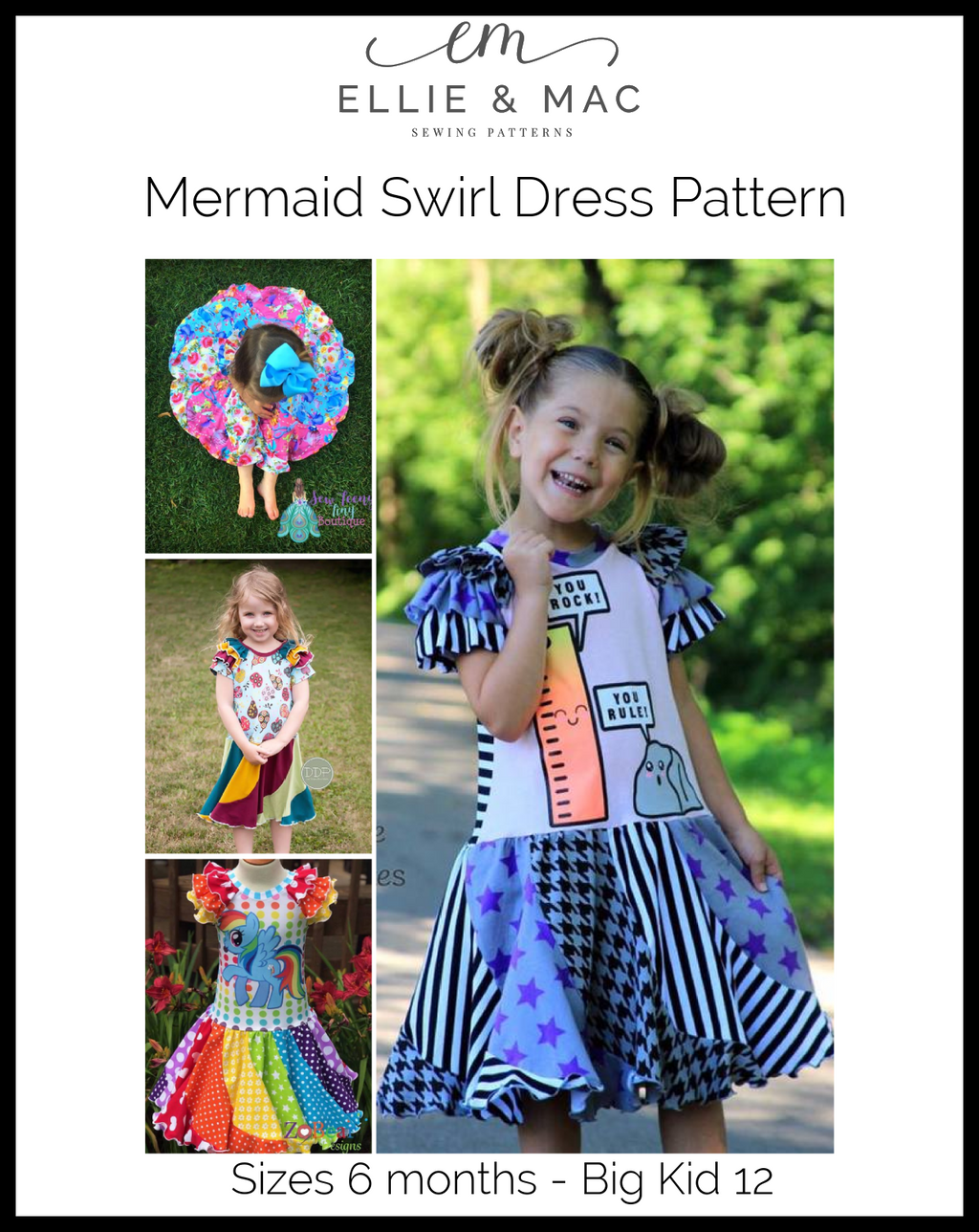 Mermaid Swirl Dress Pattern Clearance Sale