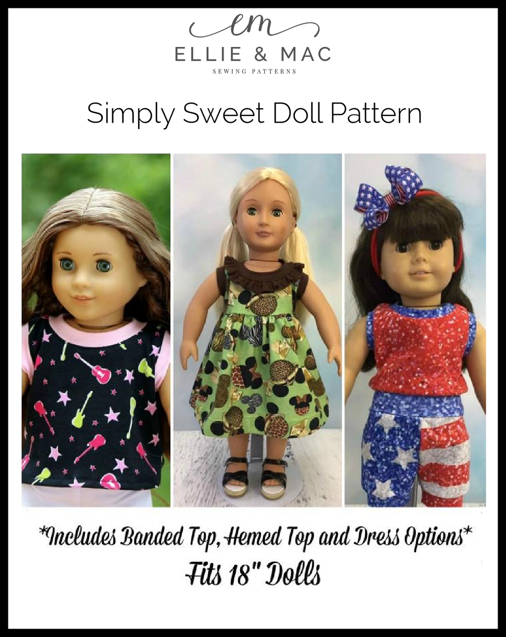 dresses for dolls patterns Simply Sweet Doll Dress Sewing Pattern