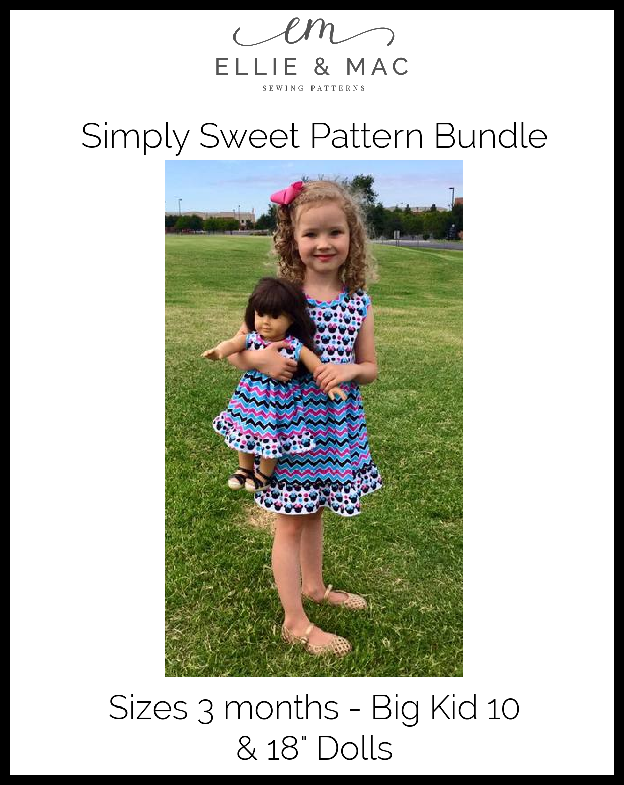 Simply Sweet Top & Dress Pattern Bundle Pack (Kids & Doll) - Clearance Sale