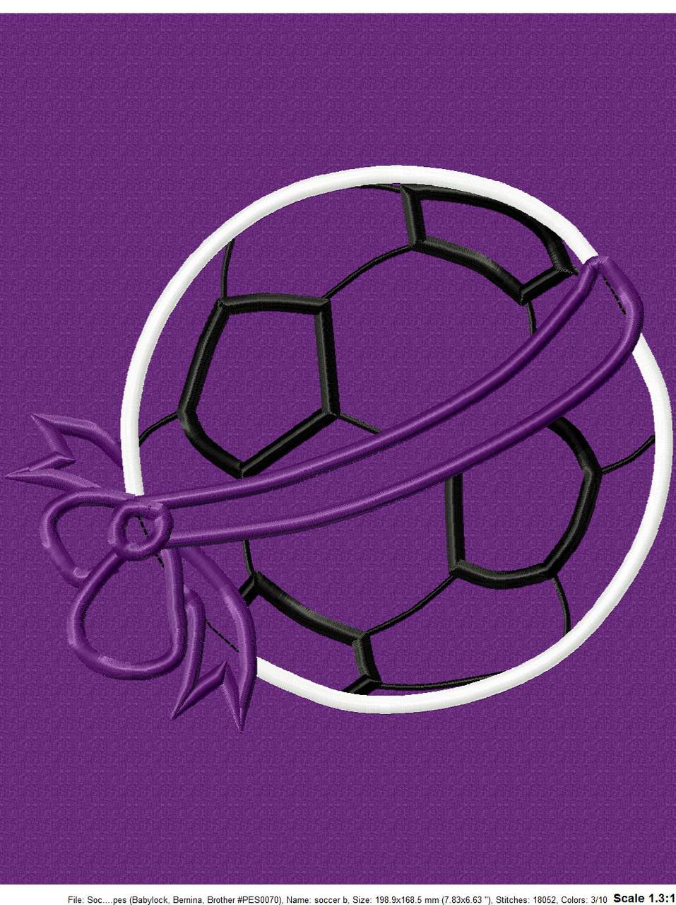 Soccer Ball Bow Applique Design - Ellie and Mac, Digital (PDF) Sewing Patterns | USA, Canada, UK, Australia