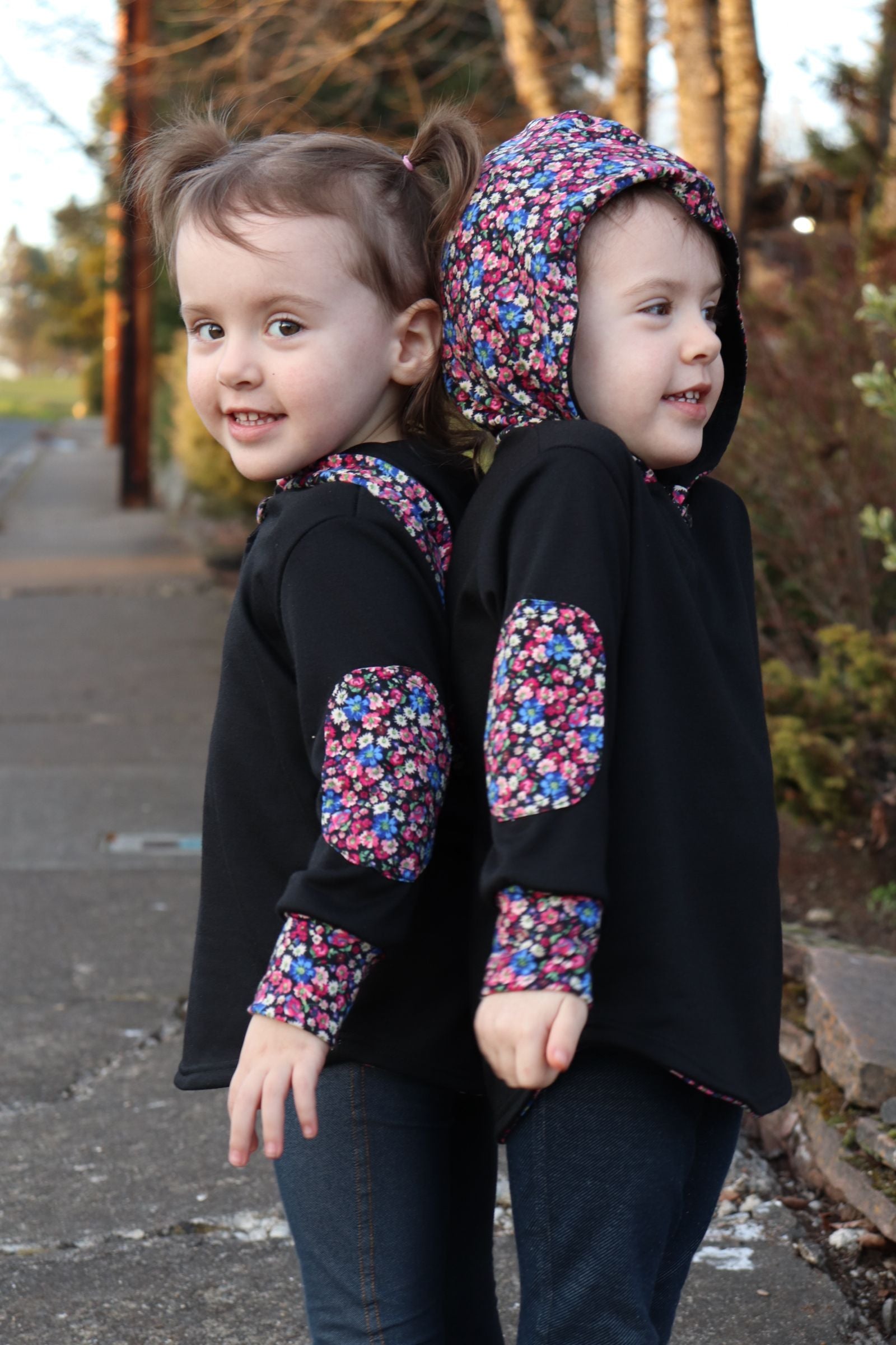 Kid's Simple Patch Sleeve Hoodie