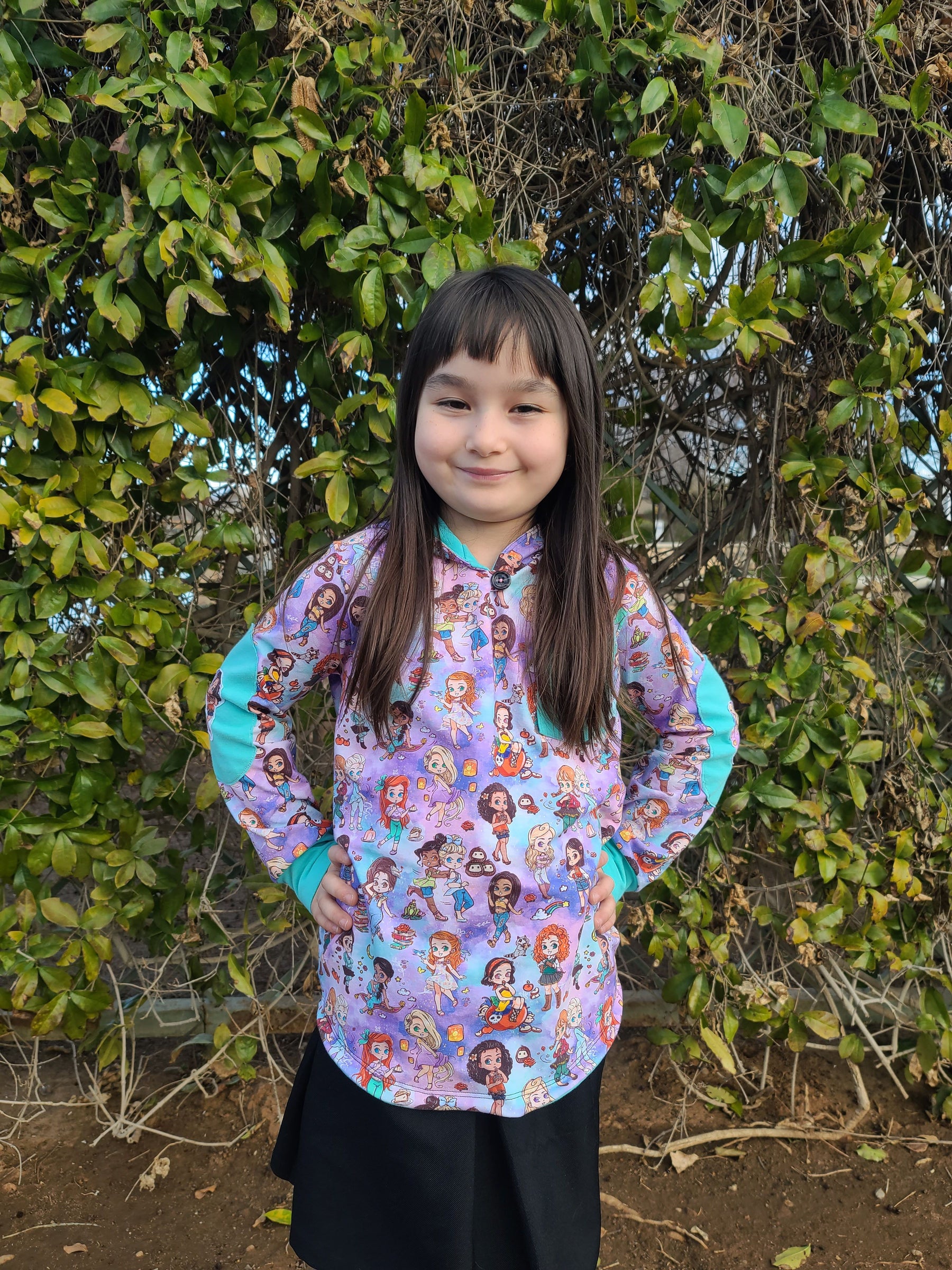 Kid's Simple Patch Sleeve Hoodie