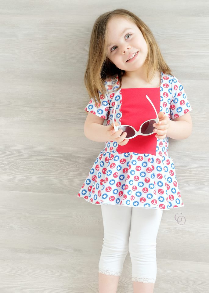 Girl's Sailor Dress & Peplum Pattern - Ellie and Mac, Digital (PDF) Sewing Patterns | USA, Canada, UK, Australia