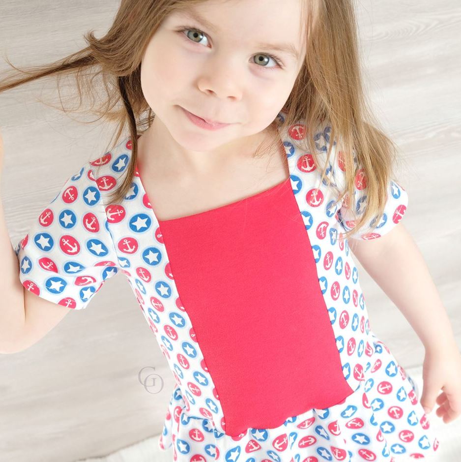 Girl's Sailor Dress & Peplum Pattern - Ellie and Mac, Digital (PDF) Sewing Patterns | USA, Canada, UK, Australia