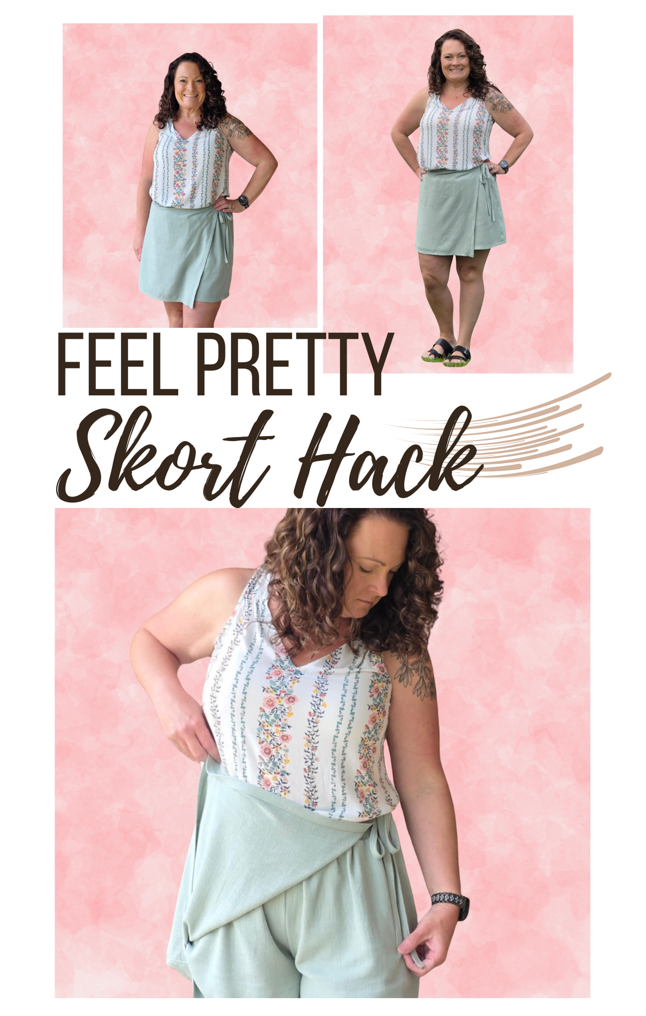 Feel Pretty Skort Hack: Turn Shorts into a Faux Wrap Skirt (Ellie & Mac Tutorial)