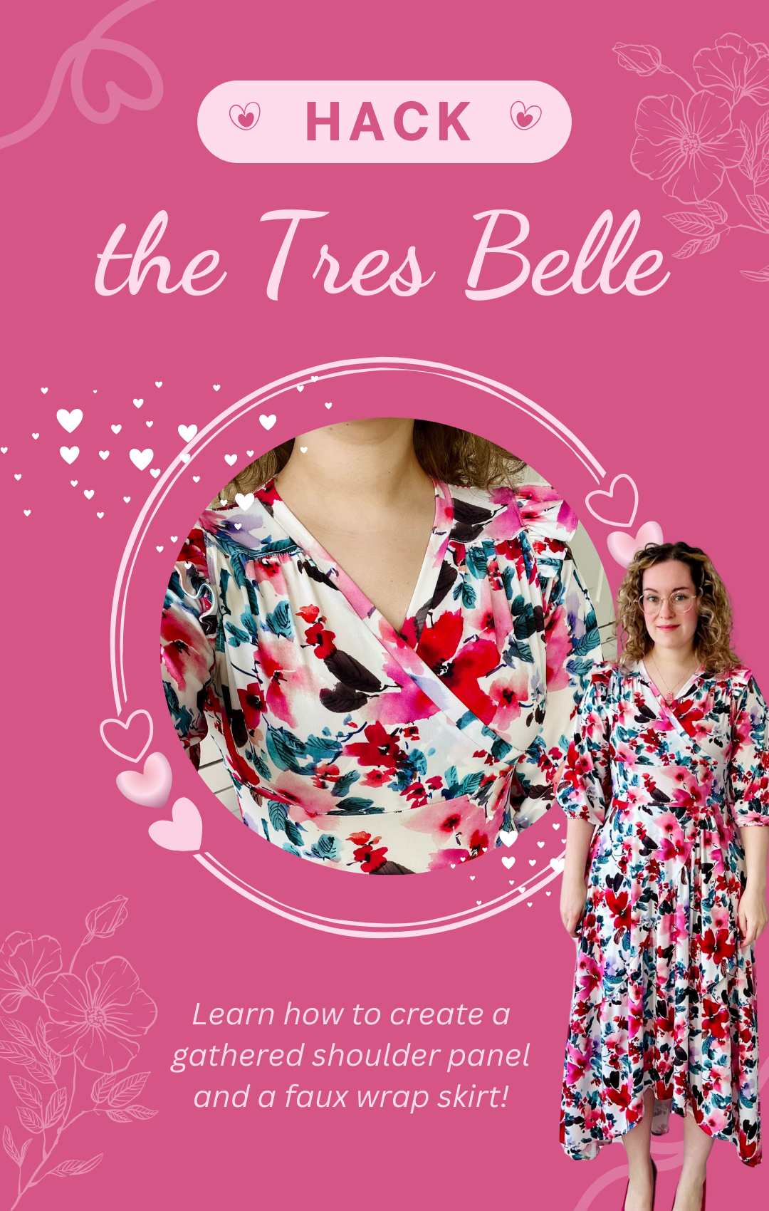 The Tres Belle Dress Hack Blog: How to Create Gathered Shoulder Panels & Faux Wrap Skirt