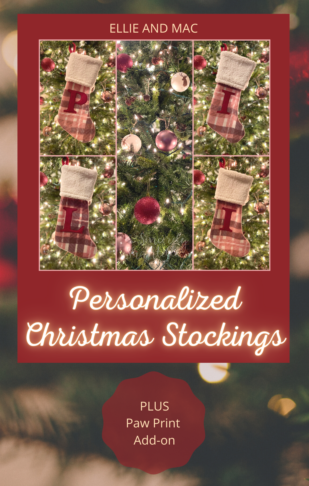 Personalized Christmas Stockings PLUS Paw Print Add-on!