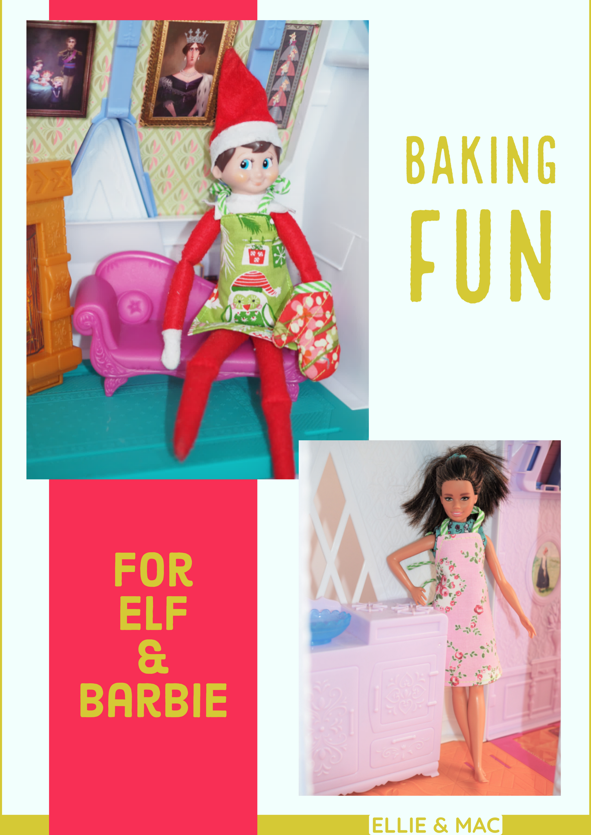 Baking Fun: Elf and Barbie Sized Apron and Oven Mitts