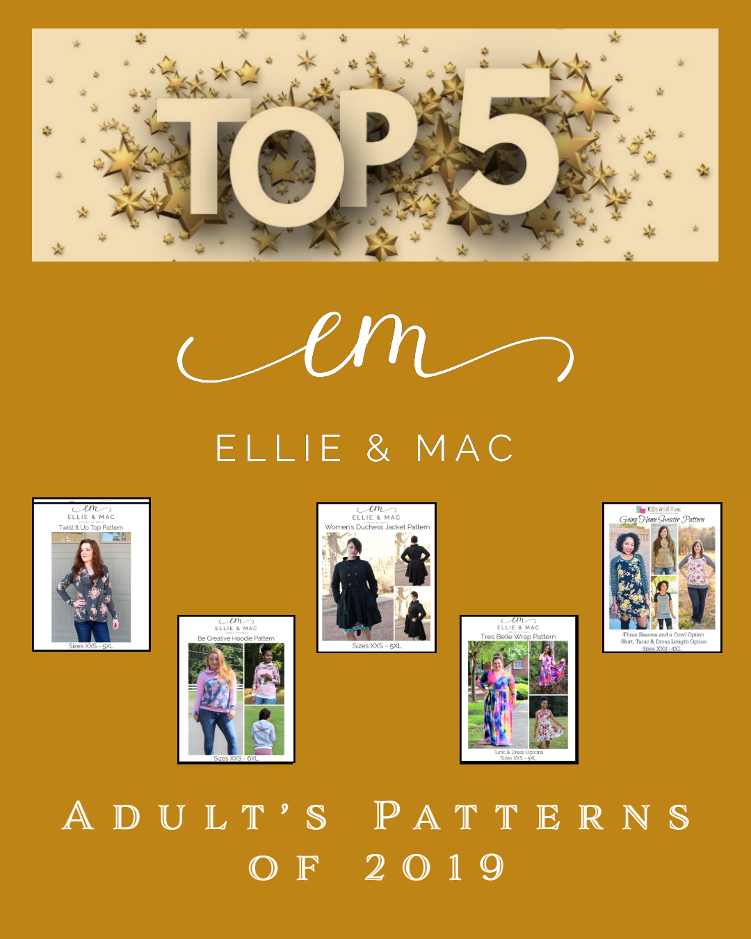 Our fantastic top 5 adult's patterns of 2019