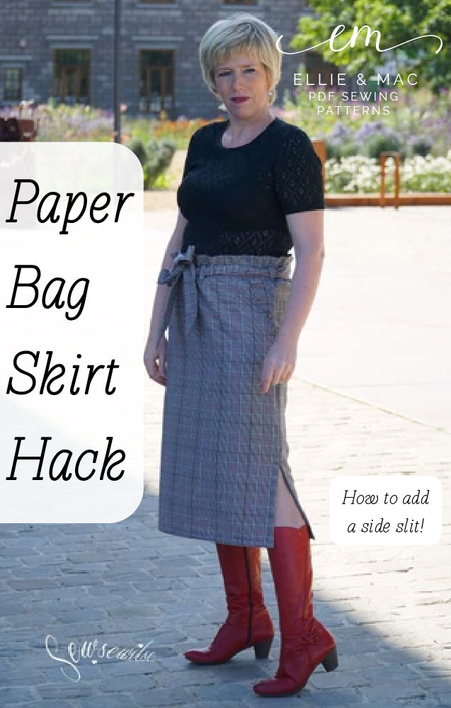 How to add a side slit to the Paperbag Skirt