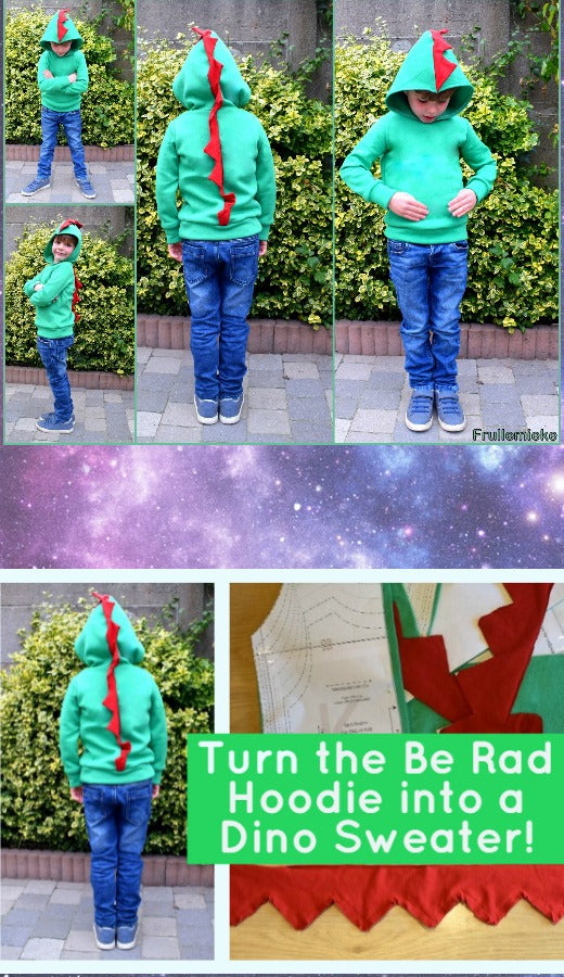 Turn the Be Rad Hoodie into a Dino Sweater!