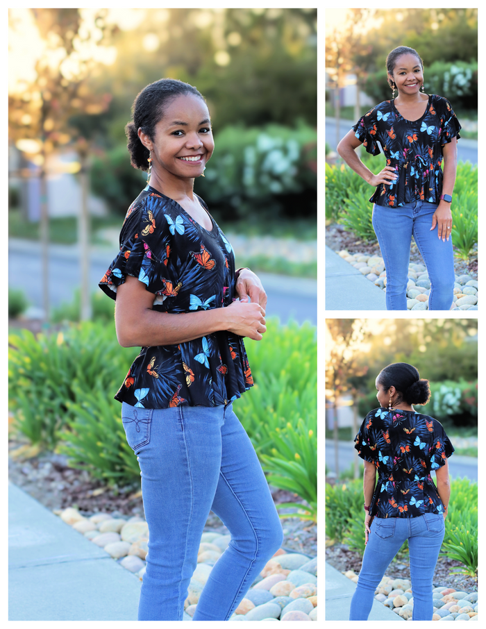 Dreaming Lily Satin Drawstring Dolman Top