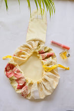 Yellow Moon Drawstring Bag Sewing Pattern for Makeup, Toys, Snacks, Traveling, Crafts and More.