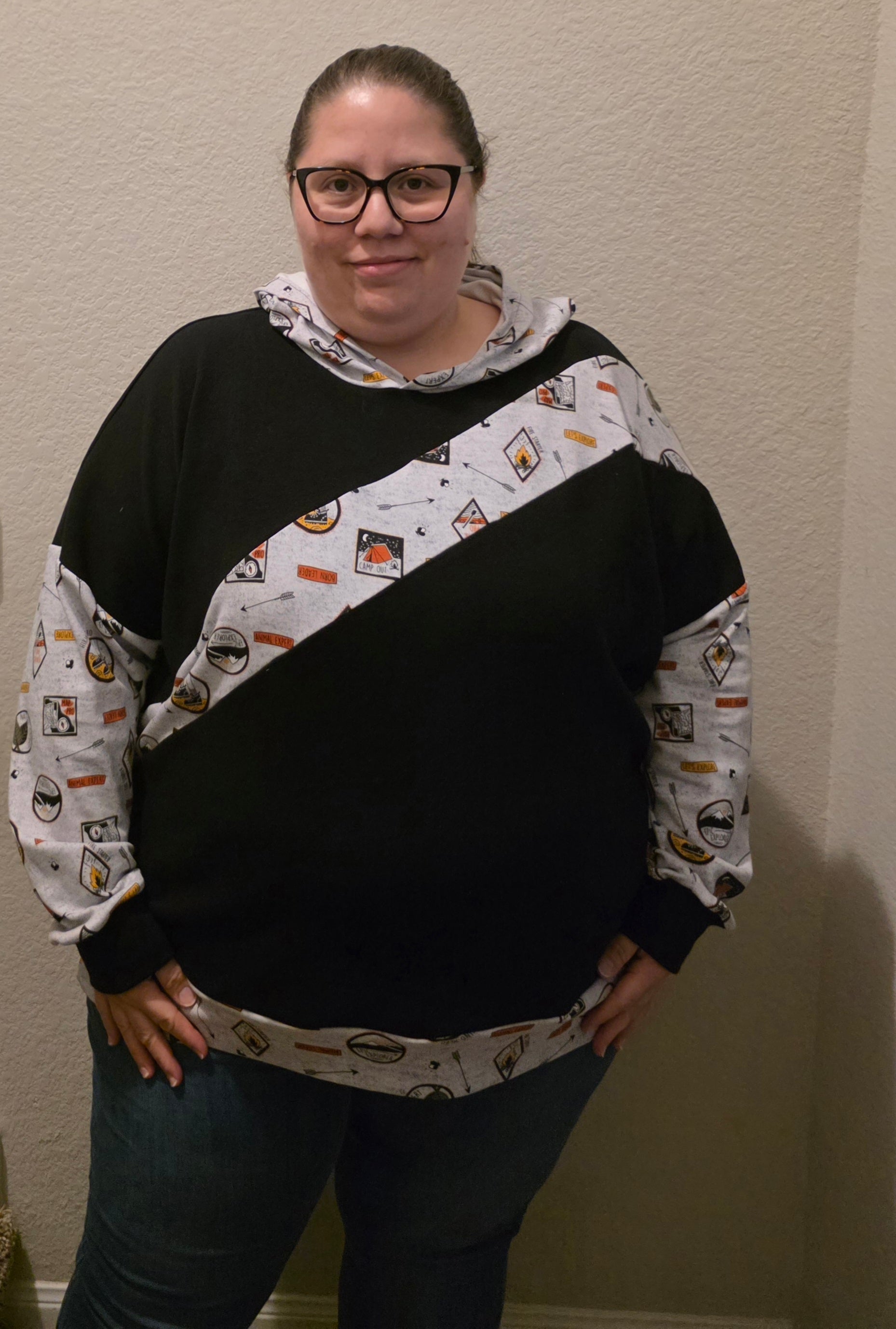 Sage Diagonal Color-Block Sweatshirt Sewing Pattern