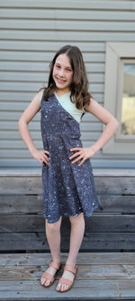 Tank top 1/2 circle skirt dress for kids pdf sewing pattern for knit fabrics.