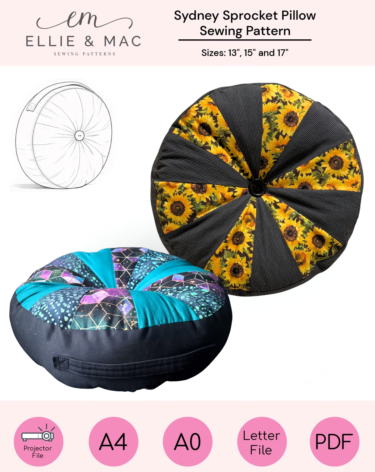 Sydney Sprocket Pillow Sewing Pattern