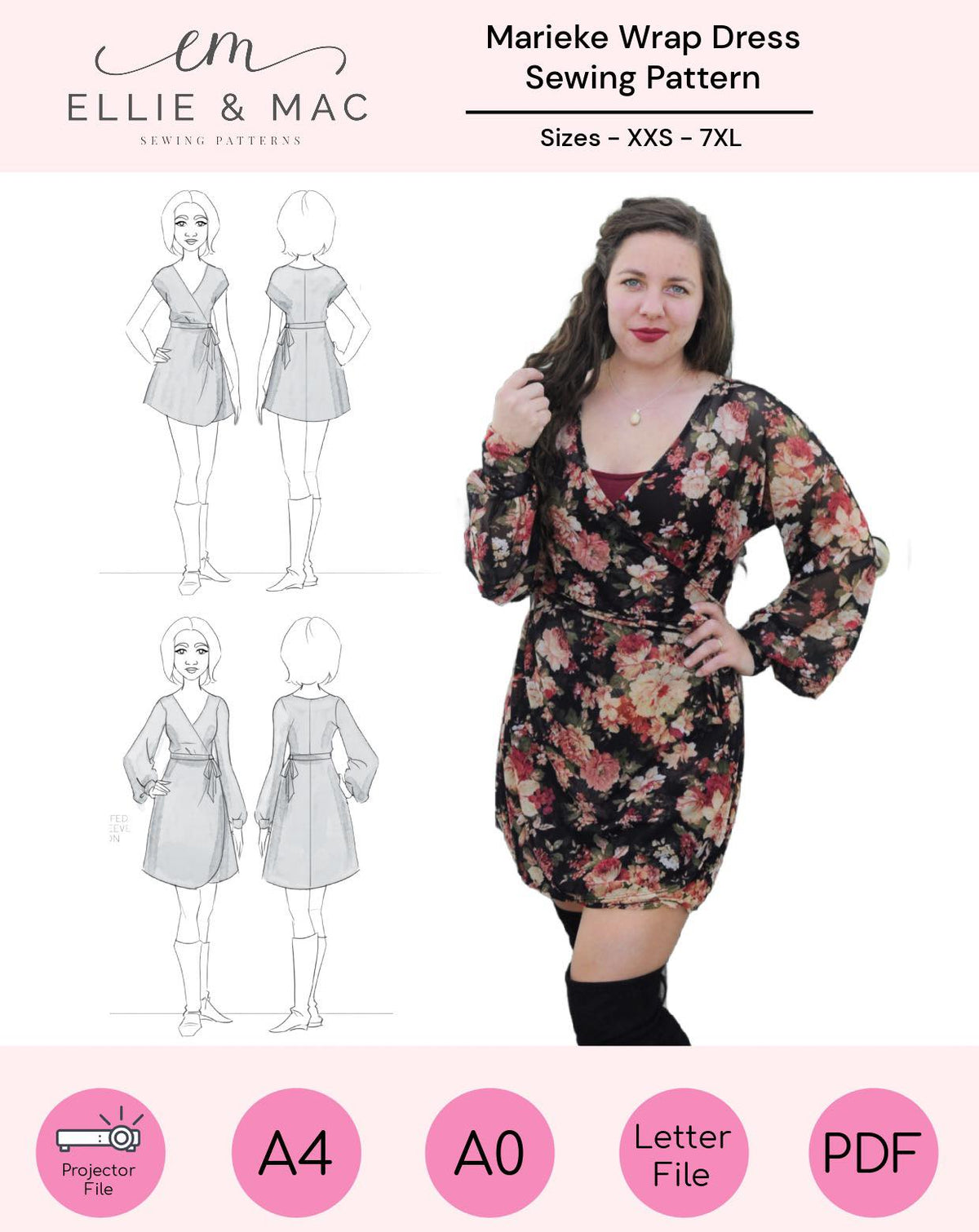 Marieke Wrap Dress Sewing Pattern