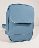 Blue bag on a light gray background