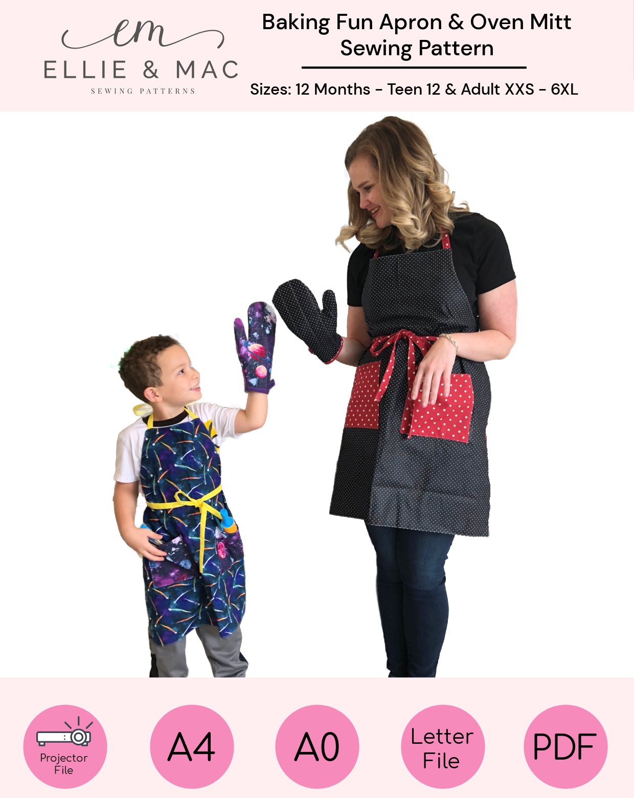 Baking Fun Apron & Oven Mitt Sewing Pattern