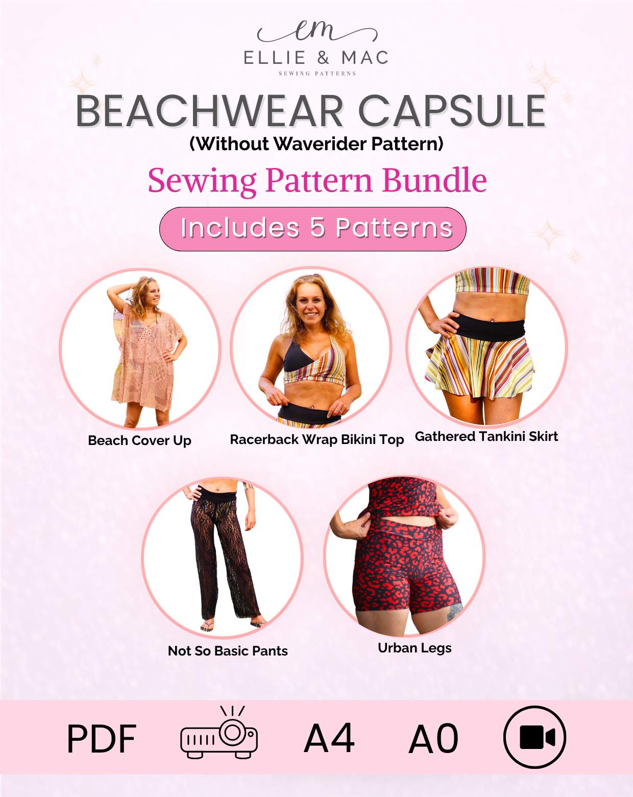 Adult Beachwear Sewing Pattern Capsule - Without Wave Rider Pattern
