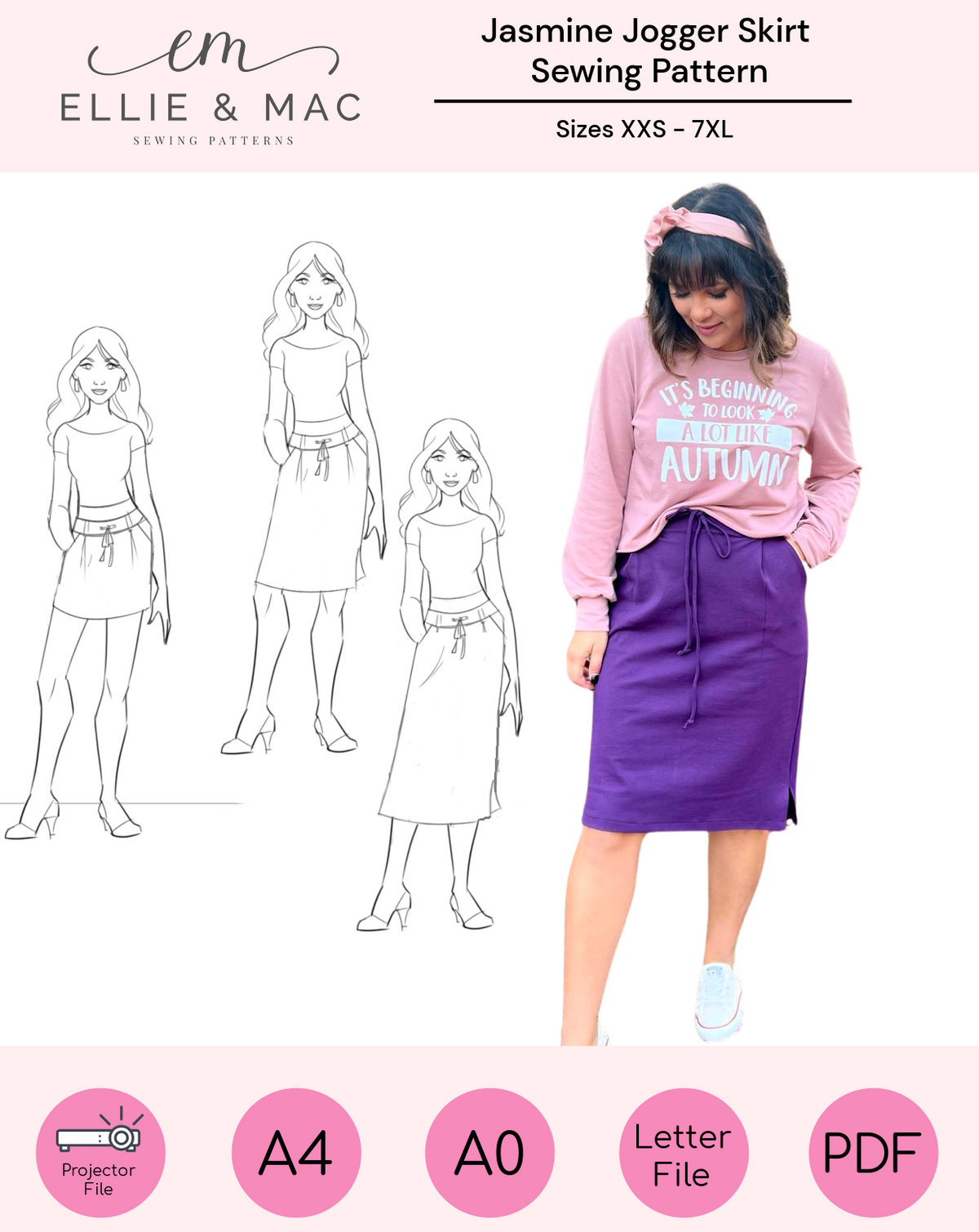Jasmine Jogger Skirt Sewing Pattern