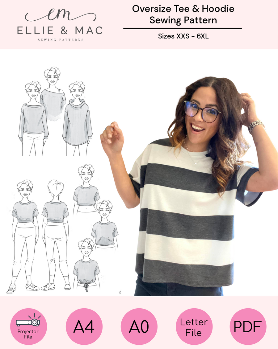 Adult Oversized Tee Sewing Pattern