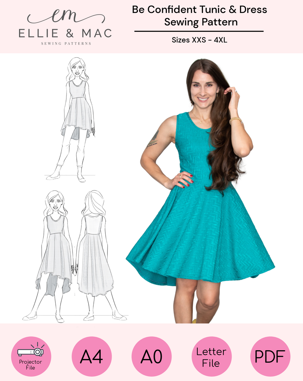 Be Confident Tunic & Dress Sewing Pattern (adult)
