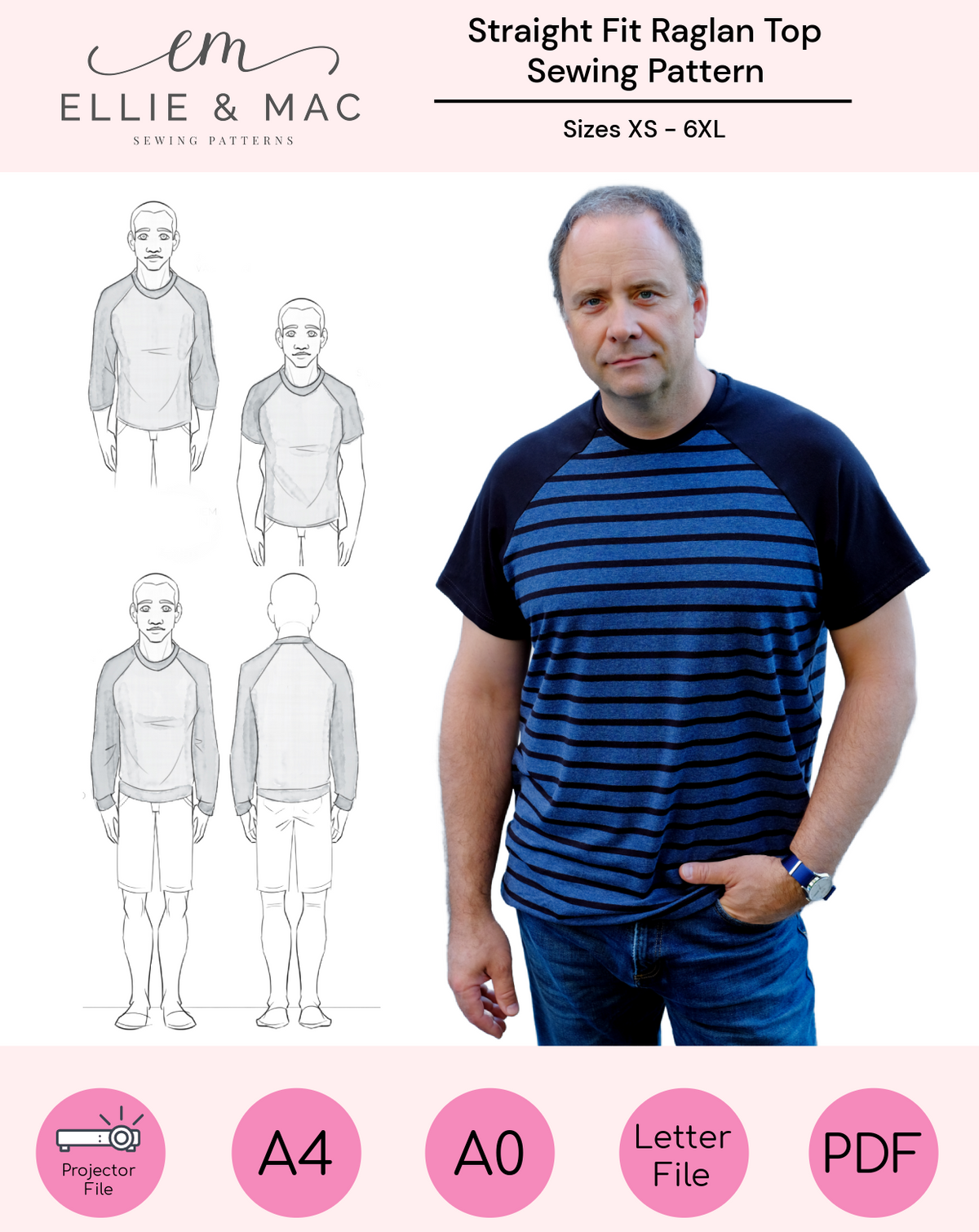 Straight Fit Raglan Top Sewing Pattern