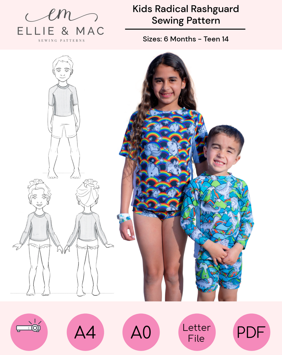 Kids Radical Rashguard Sewing Pattern