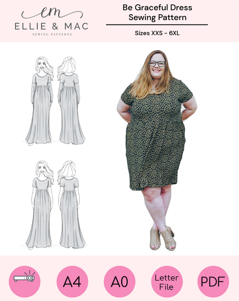 Adult Be Graceful Dress Sewing Pattern