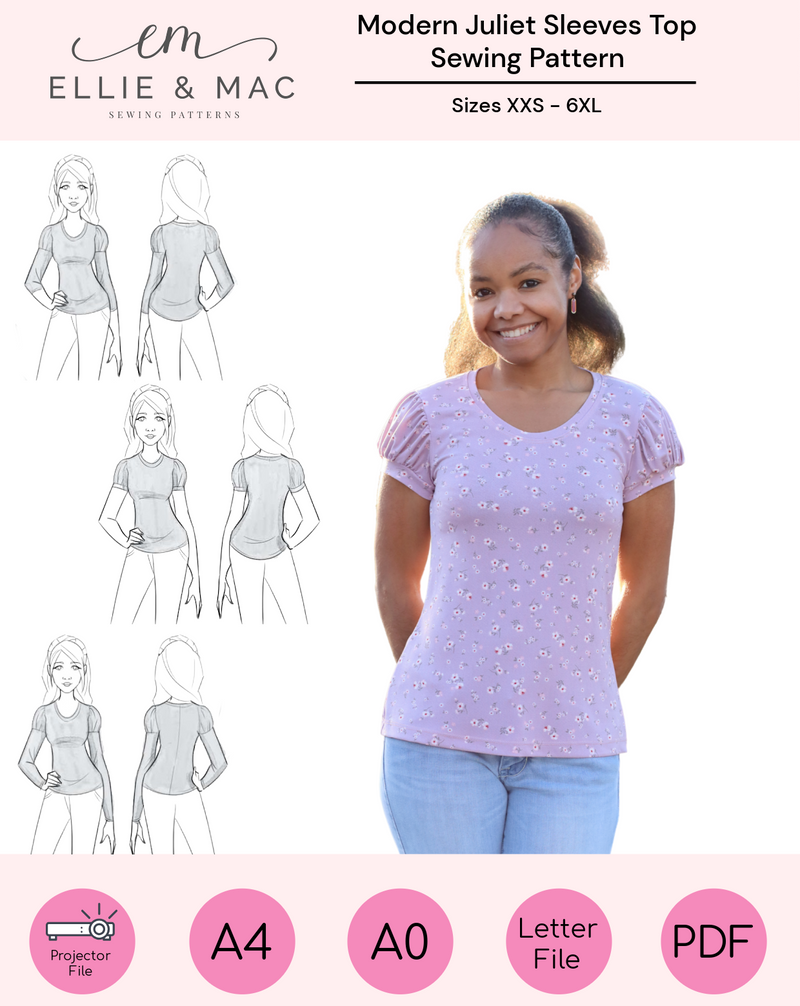 Modern Juliet Sleeves Top Sewing Pattern