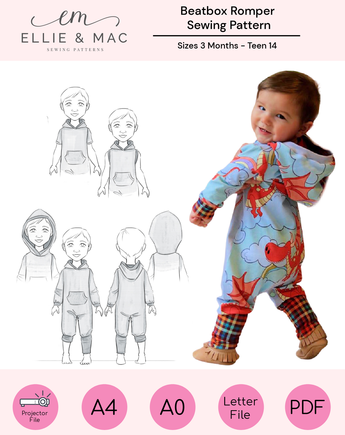 Kids Beatbox Romper Sewing Pattern