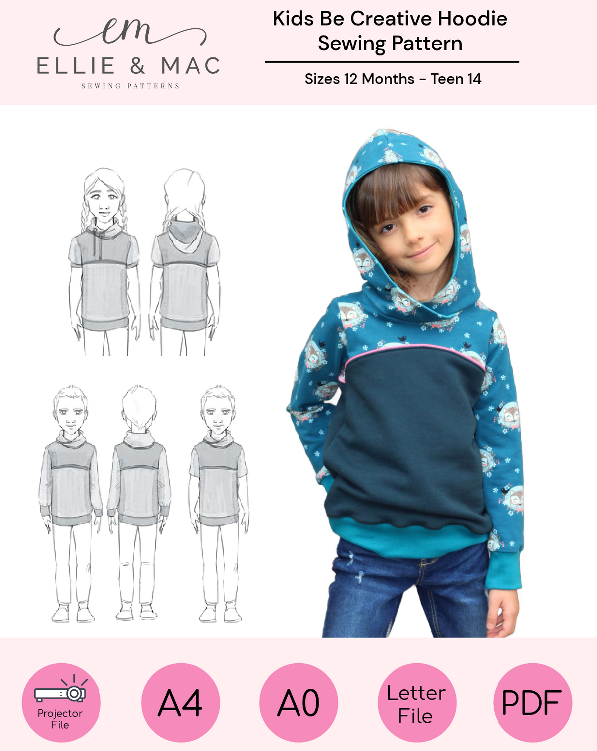 Be Creative Hoodie Pattern (kids) - Main Image