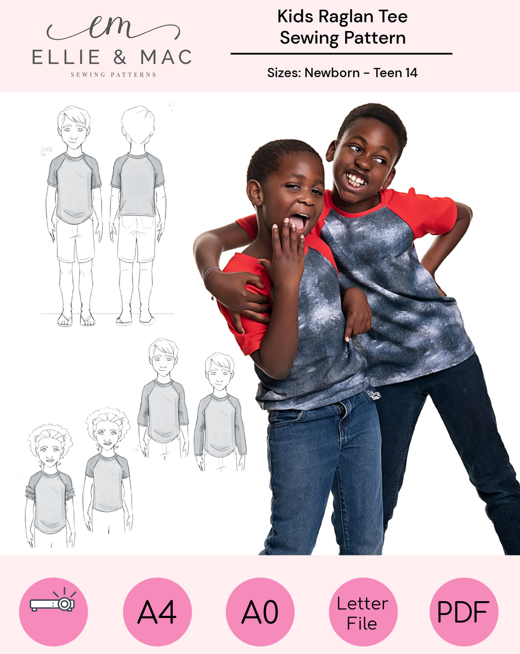 Kids Raglan Top Sewing Pattern