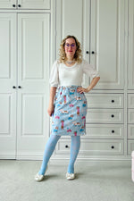 Puff sleeve sewing pattern by Ellie and Mac Sewing Patterns in bamboo lycra fabric. Easy PDF sewing patterns. Video Tutorial and projector file included.
