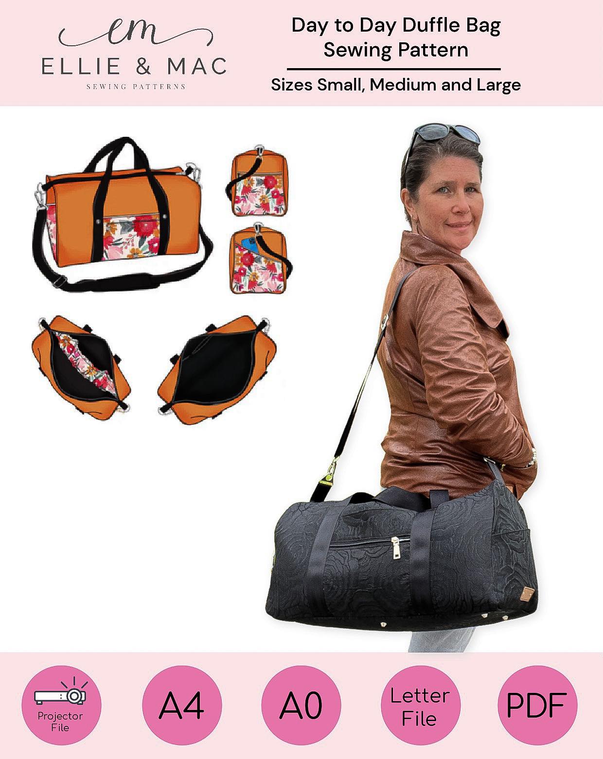 Ready to create a durable, stylish, and incredibly useful duffle bag? Download the Day-To-Day Duffle Bag pattern now and start your next exciting sewing adventure! Ellie and Mac Instant Download sewing pattern. 