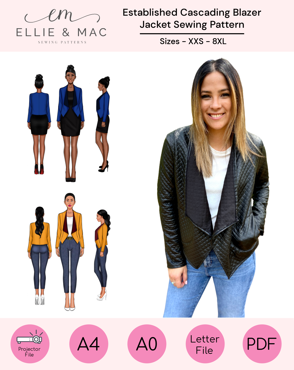 white christmas dresses The Established Cascading Blazer Jacket Sewing Pattern