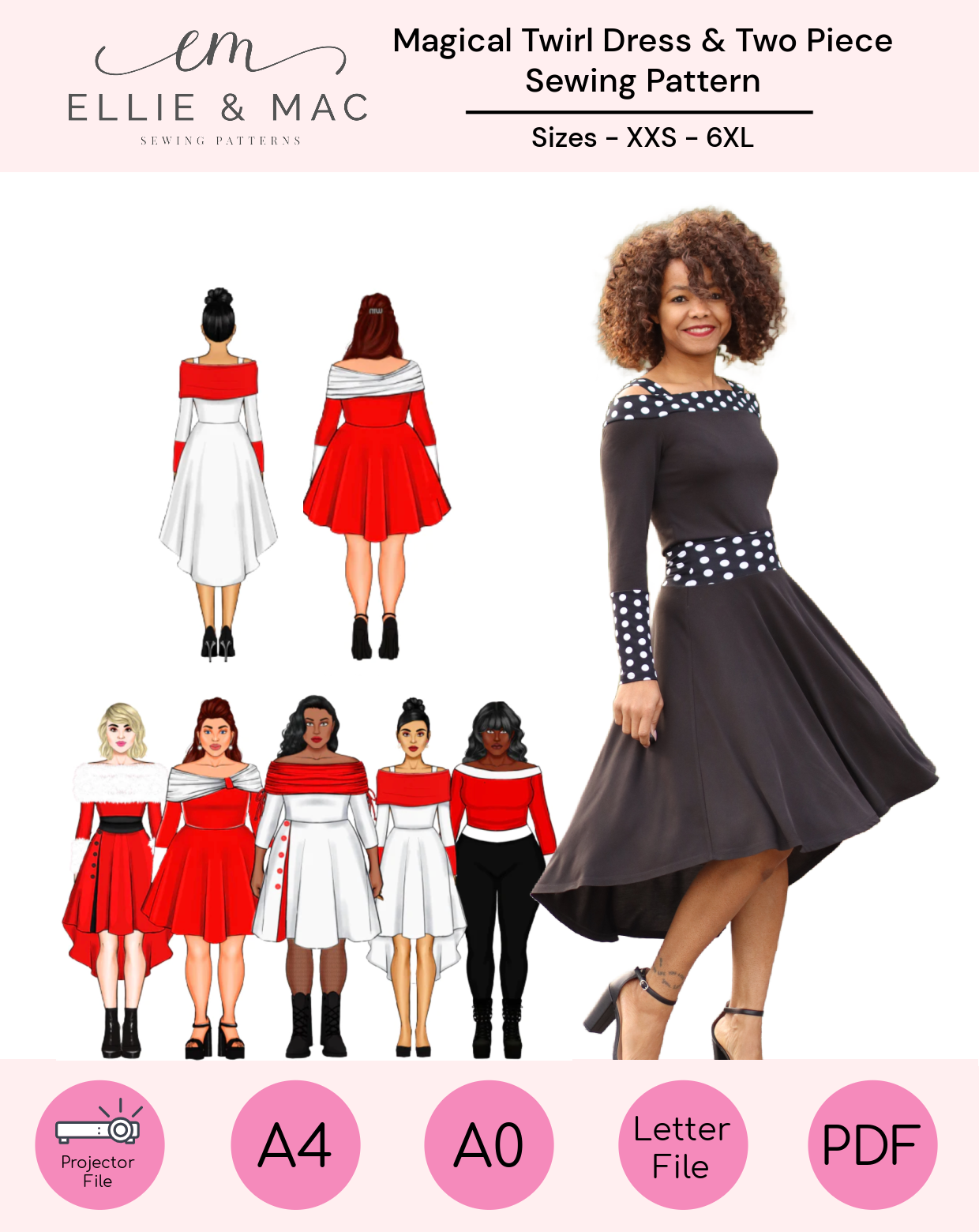 Magical Twirl Dress & Two Piece Sewing Pattern