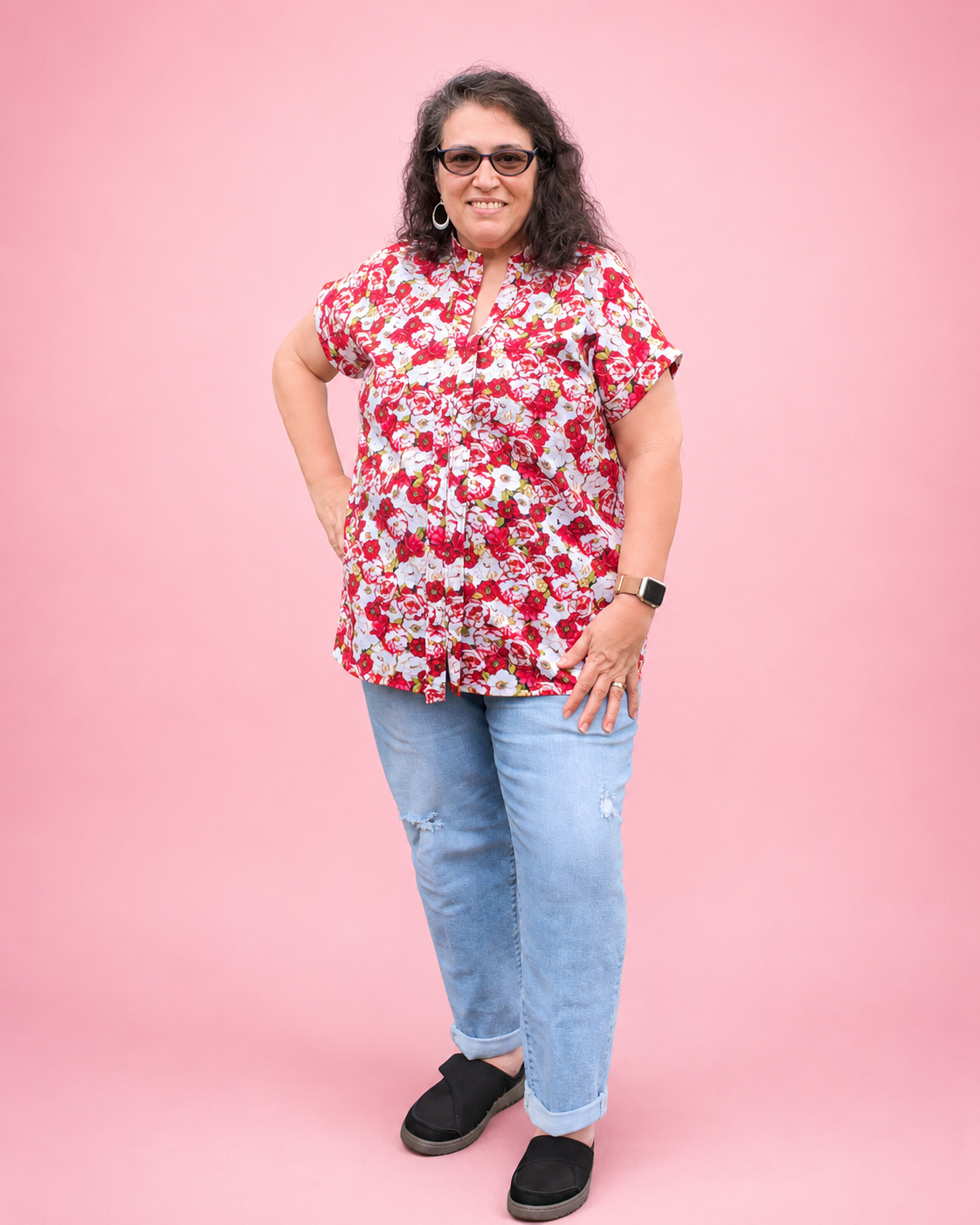 Blouse woven sewing pattern by Ellie and Mac PDF sewing patterns. 