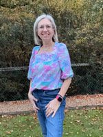 Elegant Zara square neck blouse styled for daytime wear
