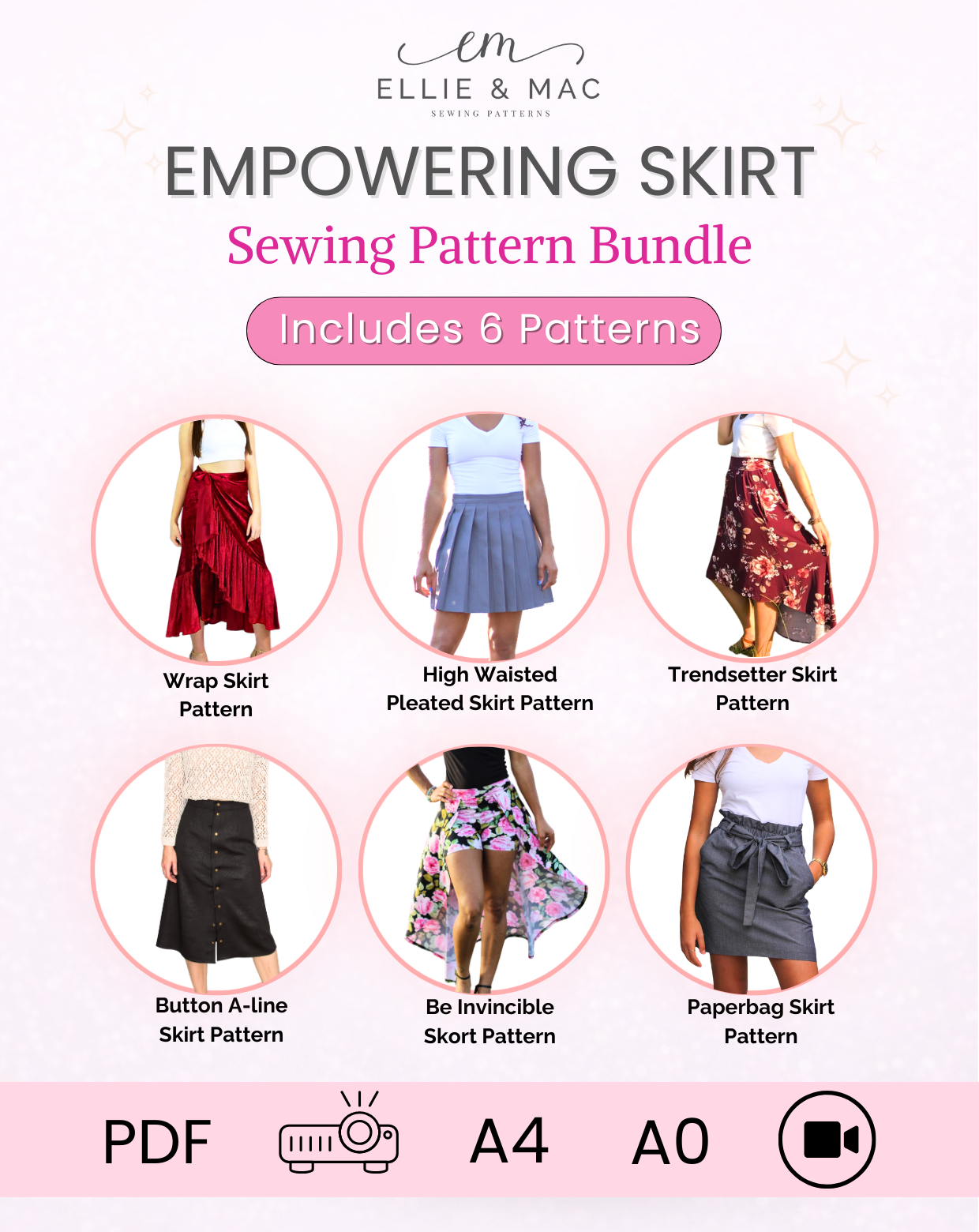 Empowering Skirt Sewing Pattern Bundle