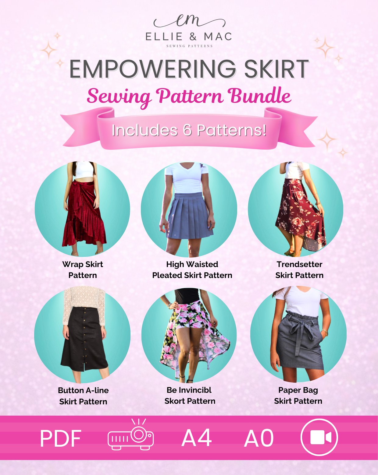 Empowering Skirt Sewing Pattern Bundle