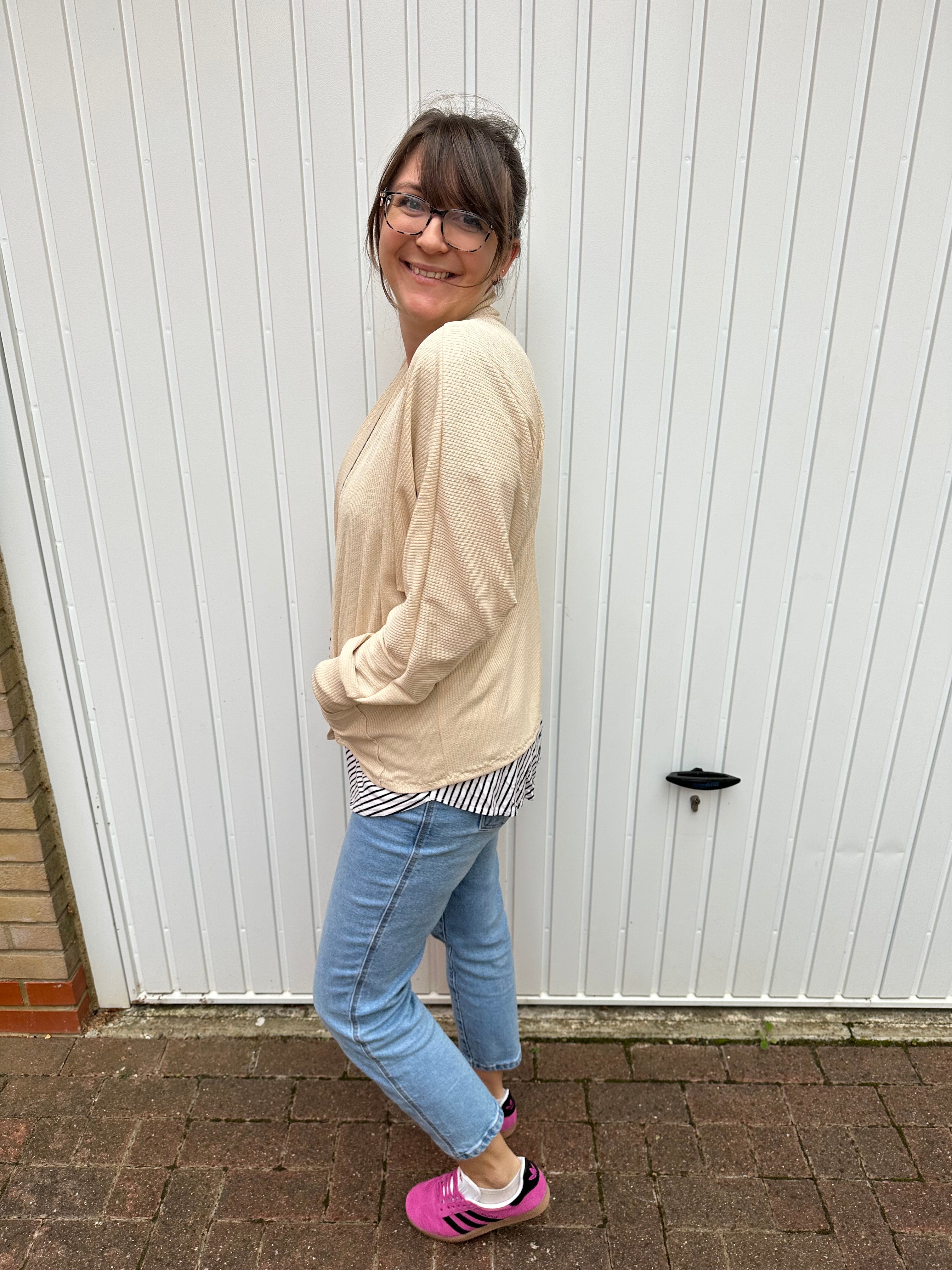 Downloadable PDF cardigan sewing pattern with tutorial