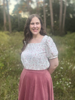 Zara blouse styled with skirt for refined outfit