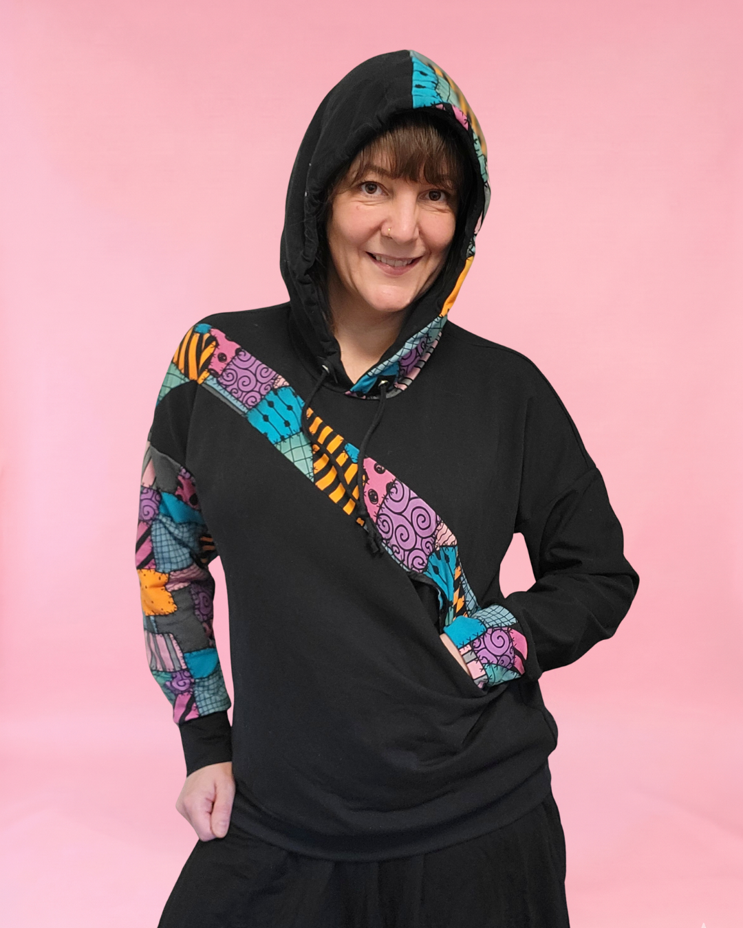 Sage Diagonal Color-Block Sweatshirt Sewing Pattern