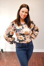 Bishop sleeve floral fabric sewing pattern by Ellie and Mac Sewing Patterns