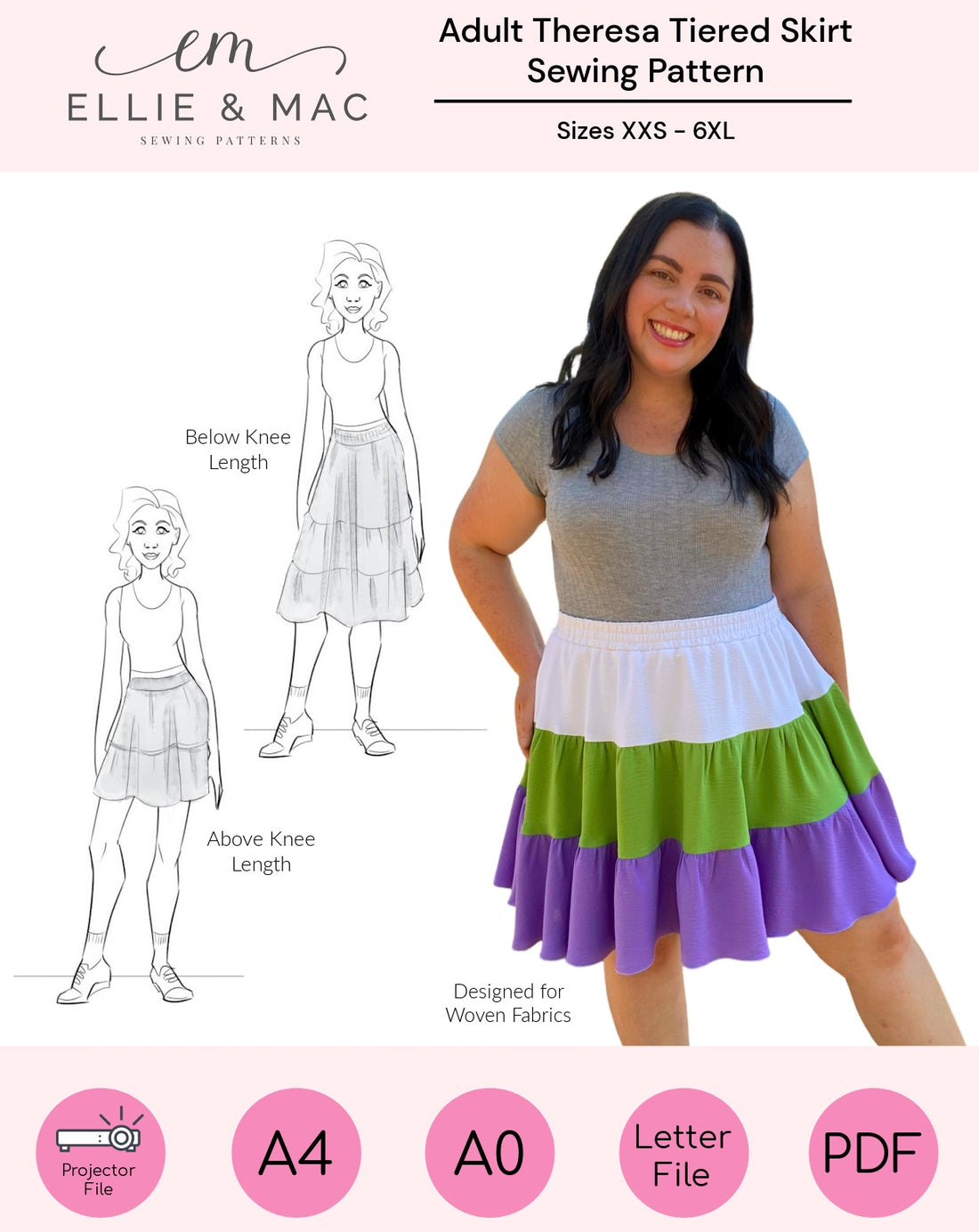 Theresa Tiered Skirt Sewing Pattern