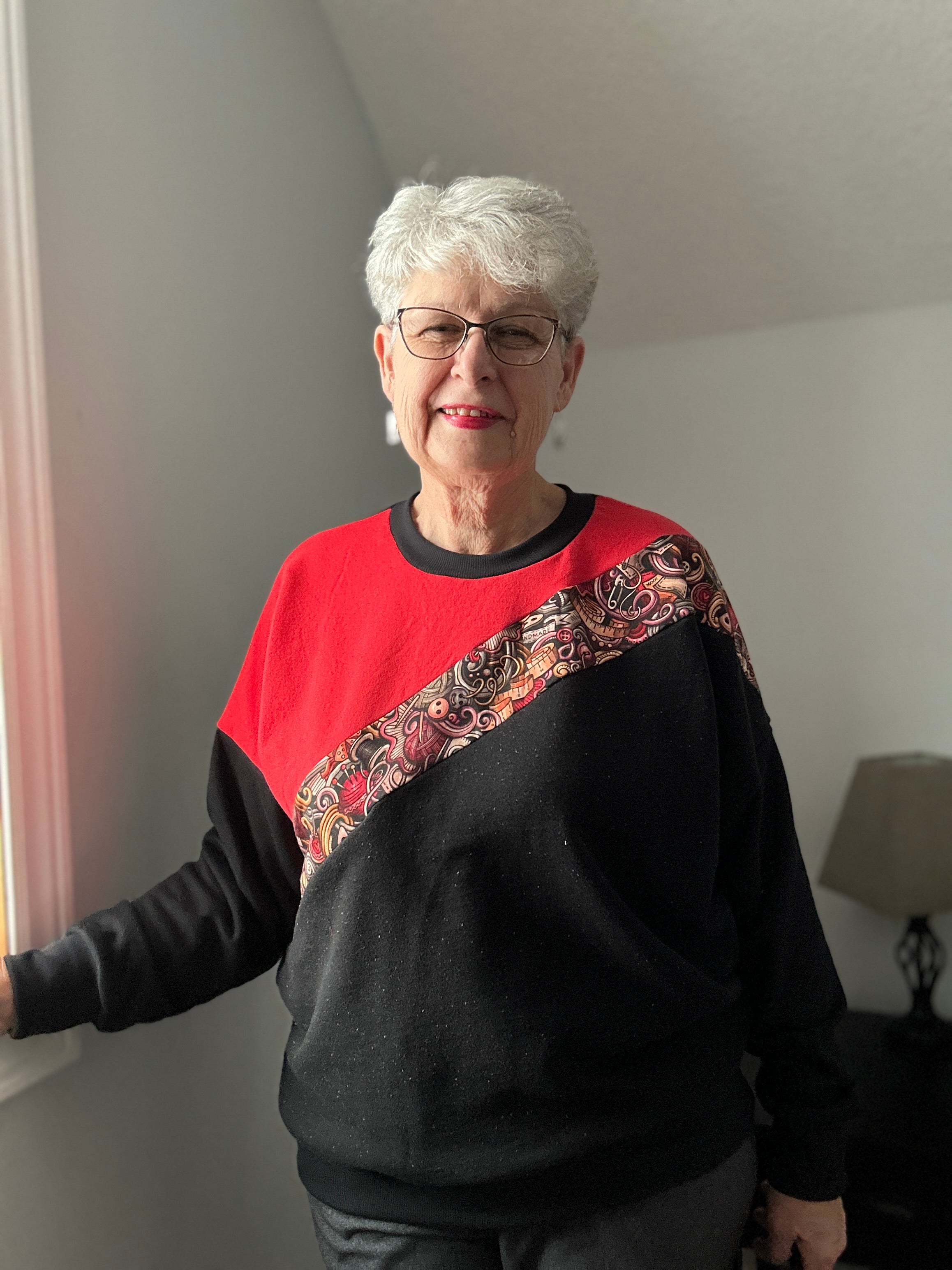 Sage Diagonal Color-Block Sweatshirt Sewing Pattern