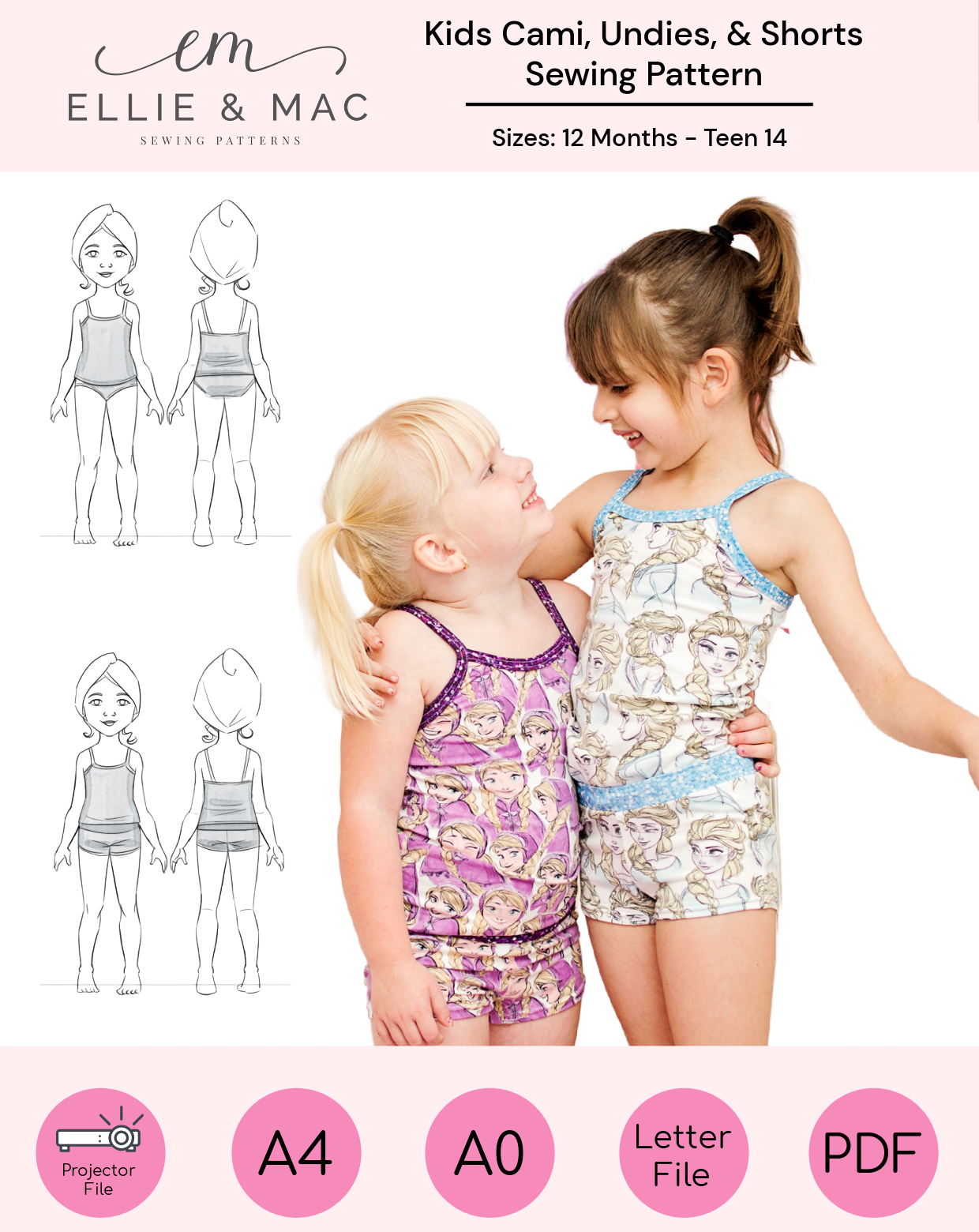 Kid's Cami, Undies, & Shorts Pattern